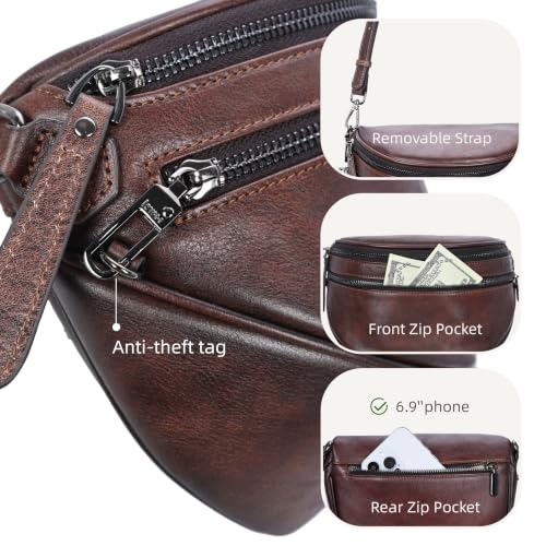 Iswee Leather Crossbody Bags for Women Purses and Handbags Shoulder Bag - color: Coffee