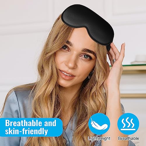 Sleep Mask for Lash Extensions, 3D Contoured Weighted Eye Cover - color: Black