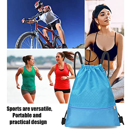 Pimoys Drawstring Backpack Bag - color: Sky Blue