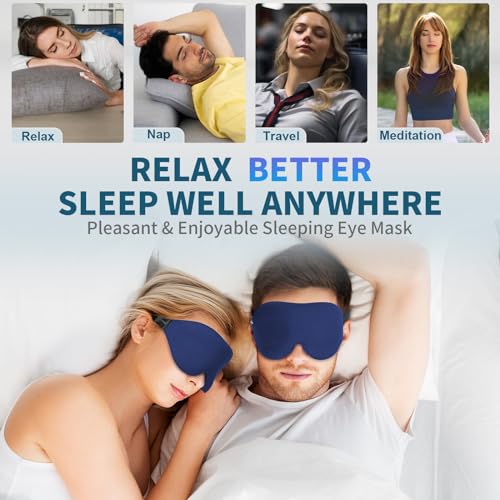 ZGGCD Sleep Mask for Side Sleeper, Light Blocking Eye Mask for Women Men - color: Blue
