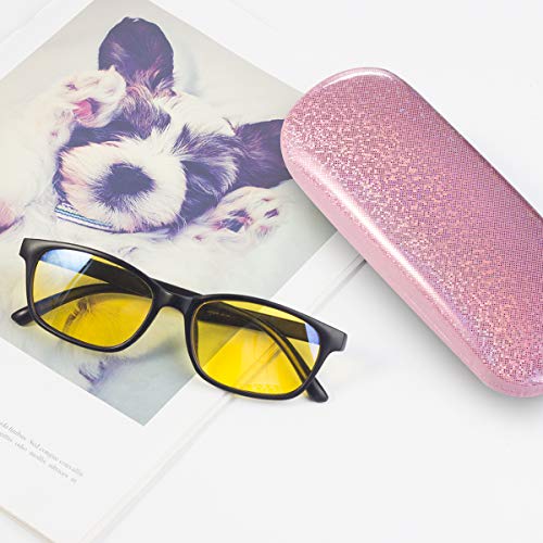 RayLove Unisex Hard Shell Eyeglasses Cases, Protective Case For Glasses - color: Deep Bright Pink