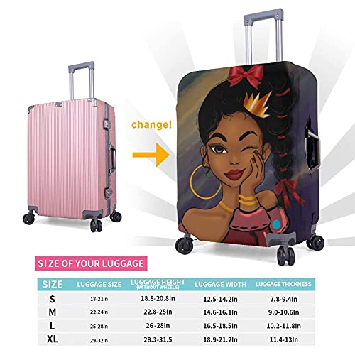 African American Women Travel Luggage Cover Polyester Suitcase Protector Washable Baggage Covers S(18-22 inch luggage) - color: style11, size: S(18-22 inch luggage)