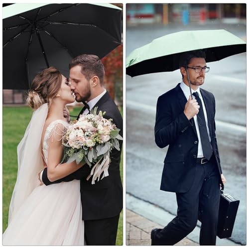 Jexine Windproof Travel Umbrella Compact Small - color: Green