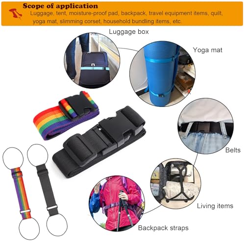 Luggage Straps for Suitcases,Adjustable Bungee Elastic Belt to Connect Two Suitcases,Backpack Trolley Reinforcement Strap,Packing Security Straps(4 Pack)