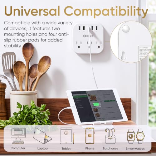 Unidapt Cruise Approved Power Strip, Non Surge, US to Europe Plug Adapter