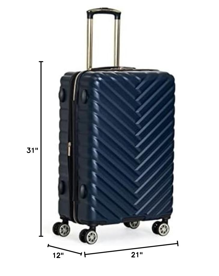 Kenneth Cole REACTION Madison Square Lightweight Hardside Chevron Expandable Spinner Luggage, Navy, 2-Piece Set (20" & 28") - color: Navy, size: 2-Piece Set (20" & 28")