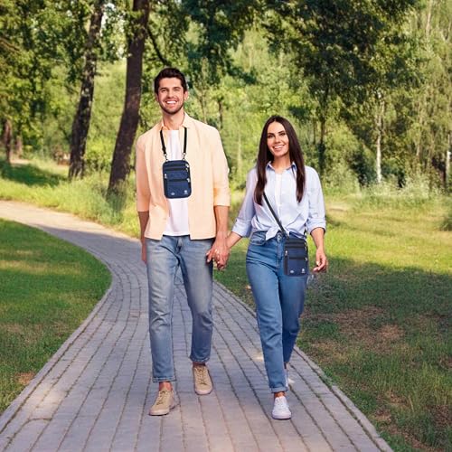 Neck Wallet – Travel Pouch and RFID Blocking Passport Holder for Women and Men, Slim Travel Wallet (Navy) - color: Navy