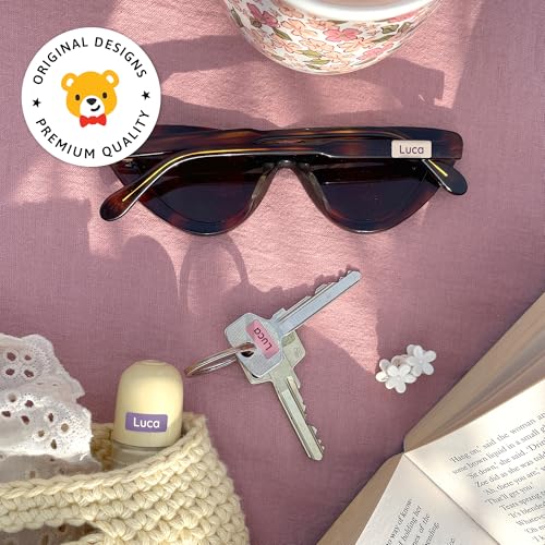 Mini Name Labels (175) - Custom Personalized Name Labels for Labeling Tiny Items, Washer and Dryer-Safe Waterproof Labels for Daycare, Preschool, and School - Purple Palette - color: Purple Palette