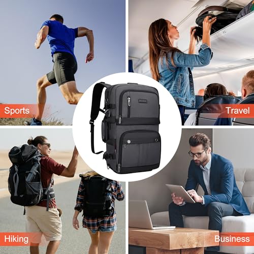 WITZMAN Carry on Travel Backpack for Men Nylon Business Laptop Backpack - color: Silvery Grey