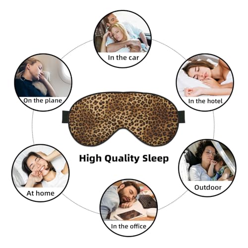 Abstract Brown Leopard Sleep Mask Eye Cover Soft for Nap Meditation - color: Abstract Brown Leopard