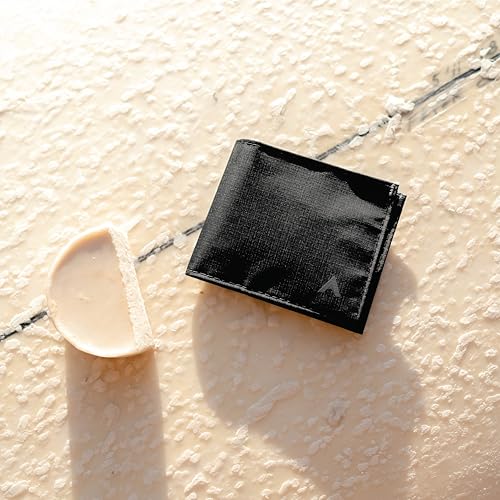 Allett Sport Wallet, RFID Blocking Slim (Nylon, Jet Black) - color: Jet Black