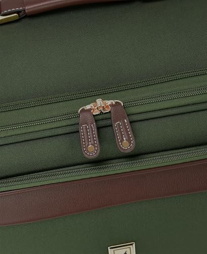 London Fog Nottingham 25 Inch Expandable Spinner Softside Suitcase, Olive Chestnut - color: Olive Chestnut