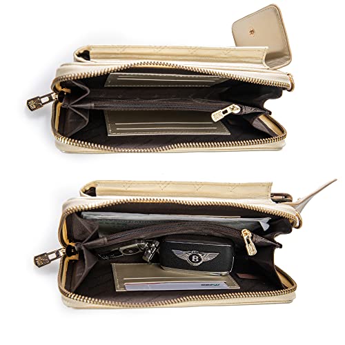 Montana West Crossbody Cell Phone Purse for Women RFID Blocking Cellphone Wallet - color: Gold