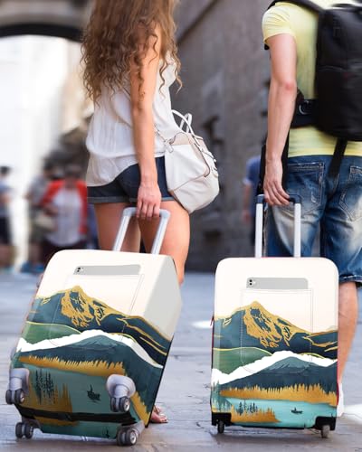 Slohif Luggage Cover for Suitcase Tsa Approved Protector - Luggage Sleeve Large Suit Case Cover Travel Stretch Baggage Case Protective Washable Fit 21-23 Inch Mountain S - size: Small (21-23 inches), style: Mountain