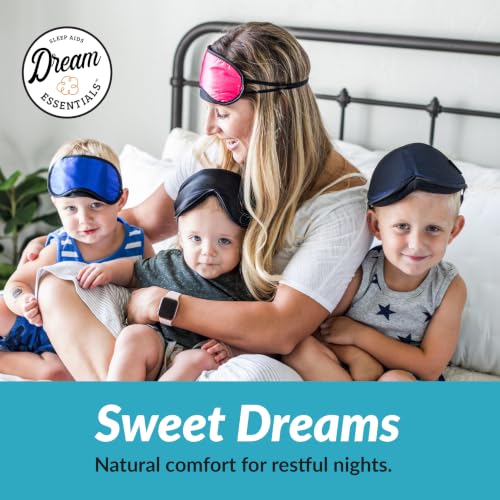 Dream Essentials Natura Organic Cotton Sleep Mask | Twilight Blue | Eye Mask for Sleeping, Light Blocking Soft Sleep Eye Cover with Eco Wool Padding | Made in USA Travel Accessories | Soft organic cotton sleep mask with Eco Wool padding for light blocking