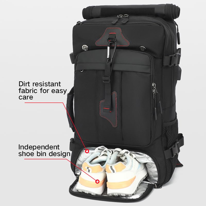 Men Travel Backpack,Fits 18 Inch Laptop,for Work&Travel,60L Large Capacity - size: Large