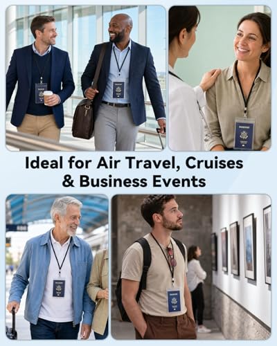 Uniclife 3 Pack Passport Holders with Lanyards for Travel Events - size: 3 Pack