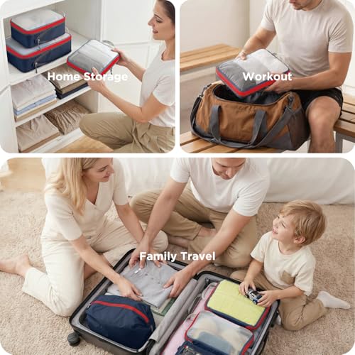 Cipway Compression Packing Cubes for Travel (6 Pcs, Blue) - color: Blue, size: 6PCS