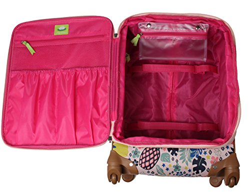 Lily Bloom Luggage Set 4 Piece Suitcase Collection With Spinner Wheels For Woman (Trop Pineapple) - color: Trop Pineapple
