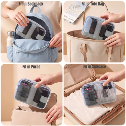 20 Pack Travel Bottles for Toiletries, Travel Containers with Pill Case - color: Dark Color B