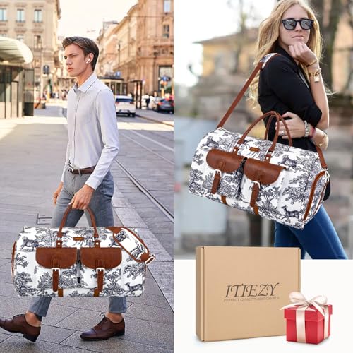 Garment Bag for Travel Convertible Carry on Travel Duffel Bag for Men Women - color: Multicolor