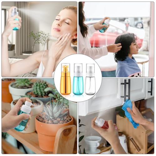 Cosywell Travel Spray Bottle 3 Pack 2oz 60ml Fine Mist Spray Bottles - color: Gold+Green+Clear, size: 2 oz