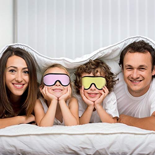 Geyoga 2 Pcs 3D Sleep Mask for Kid Foam Eye Mask,Pink and Yellow - color: Pink and Yellow