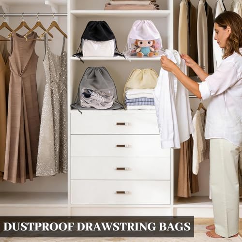 Dustproof Drawstring Bags, 20 PCS, 5 Sizes