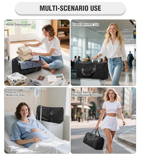 Convertible Garment Duffle Black Carry On Hanging Suit Bag for Travel - color: A-Black