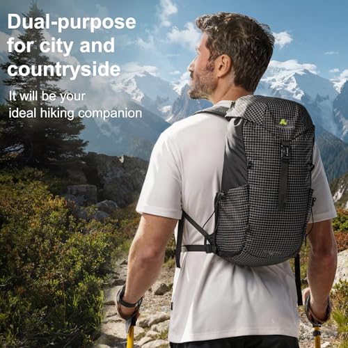 N NEVO RHINO 16L Hiking Backpack, Lightweight Daypack for Men Women - color: Black