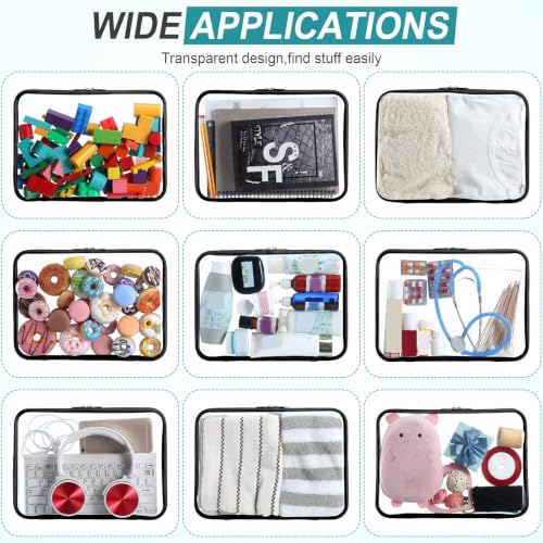 Sanwuta 6 Clear Hard Zipper Case,White,12.6 X 9 X 2 Inch - color: White, size: 12.6 x 9 x 2 Inch