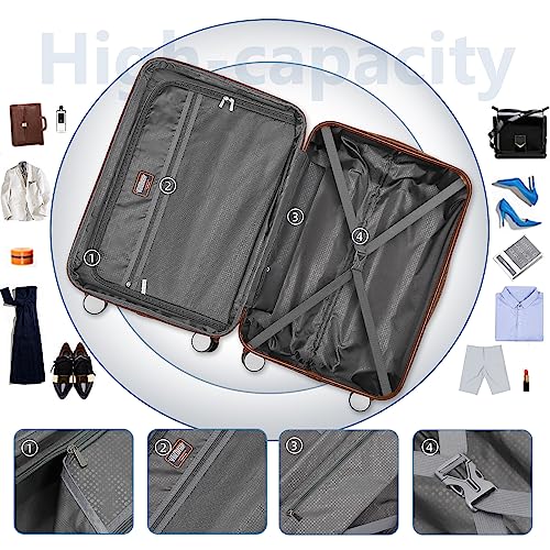 LARVENDER Luggage Sets 6 Piece Expandable Suitcases with Wheels, Black | Smooth 360° Double Wheels, TSA-approved lock, Lightweight ABS Hardshell, Family Travel, 6-Piece Set, 18/20/24/28/DB/TB - color: Classic Black, size: Hardside-6 Piece Set