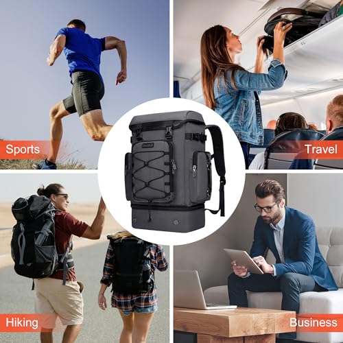WITZMAN Travel Backpack for Men Women Carry-on Convertible Duffel Backpack - color: Silvery Grey