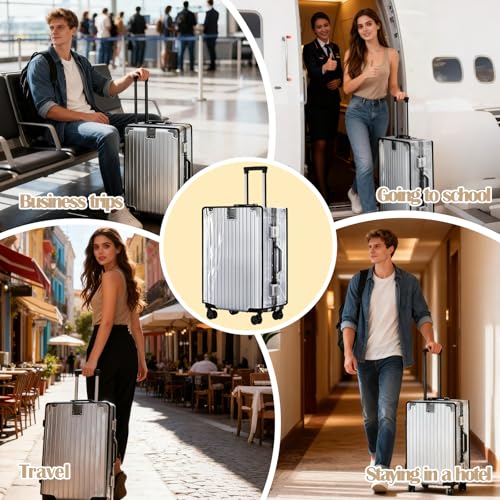 3 PCS Clear Suitcase Covers for Luggage, 20" 24" 28" Luggage Protector Suitcase Cover TSA Approved Waterproof Transparent PVC Protector (20"+24"+28")