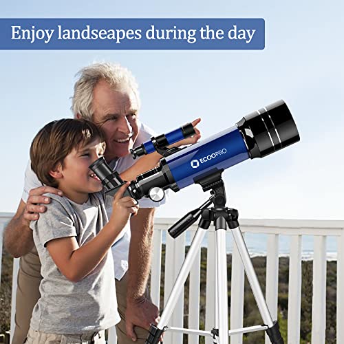 Telescope for Kids & Adults, 70mm Aperture 360mm Refractor (15X-150X)