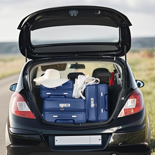 Kono 3 Piece Expandable Luggage Set with Spinner Wheels Hardshell, Navy - color: Navy, size: 3 Piece Set (20"/24"/28")
