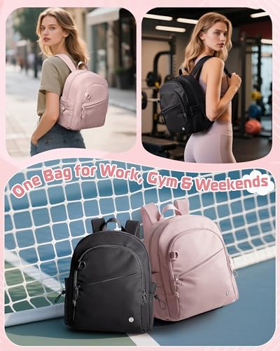 Smasrob Women Mini Backpack with Wet Pocket and RFID Blocking Pocket - color: Black