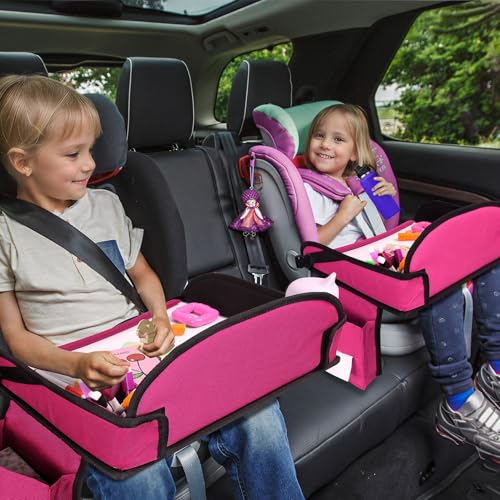 Kids Travel Tray for Car Seat, Road Trip Activities, Pink 2PCS - color: Pink-2PCS