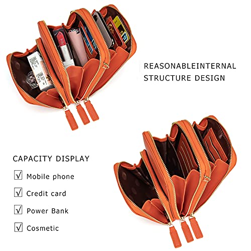 myfriday Small Cell Phone Crossbody Bag, Multi-pocket & 6 Card Slots - color: A-orange