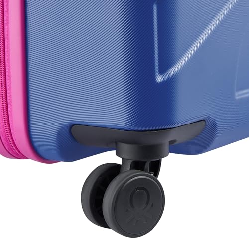 United Colors of Benetton Fabrica Hardside Luggage with Spinner Wheels, Blue, Checked-Medium 23 Inch - color: Blue, size: Checked-Medium 23 Inch