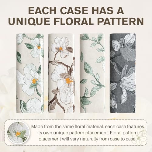 Glasses Case Hard Shell, PU Leather Floral Eyeglass Case | Sturdy Metal Frame, Secure Magnetic Closure, Compact & Lightweight, Fits Small & Slim Glasses, Cleaning Cloth Included - color: Cream