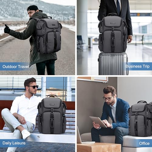 WITZMAN Travel Backpack for Men Carry-on Laptop Backpack - color: Upgrade Silvery Grey