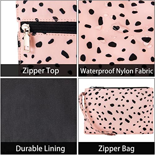 IBFUN Utility Tote Bag with 24 Pockets, Large Teacher Travel Tote for Women - color: A2-m-pink Leopard, size: Medium