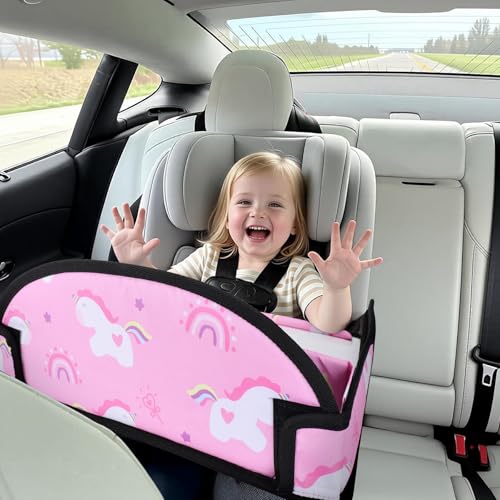 Kids Travel Tray for Toddler Car Seat, Road Trip Activities for Kid - color: Pink/Green-/Purple--3PCS
