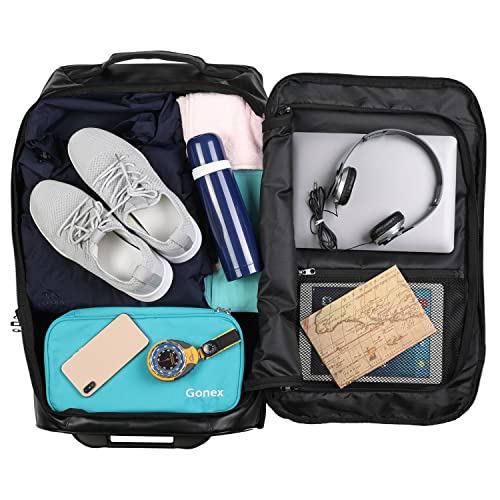 Gonex Rolling Duffle Bag with Wheels, 70L Water Repellent Wheeled Travel Duffel Luggage with Rollers 25 inch, Black - color: Black (25 inch), size: 25 inch