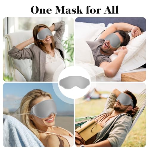 Fygrip 3D Eye Mask Sleep Mask for Men & Women, Grey - color: Grey
