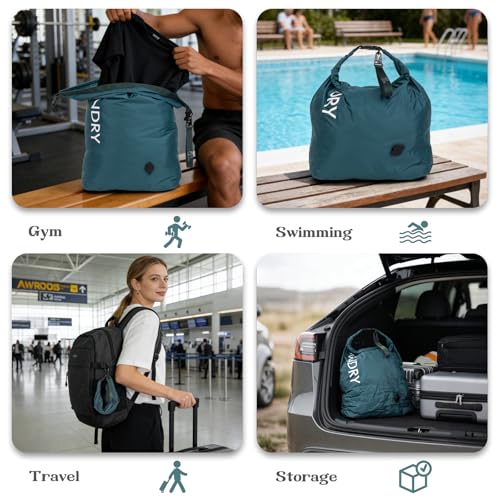 Travel Laundry Bag, Vacuum Compression Dirty Clothes Travel Bag - color: Green, size: Medium