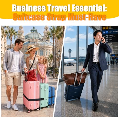 Luggage Straps Suitcases, Adjustable 3 PCS (1 Long + 2 Short) Storage Bag