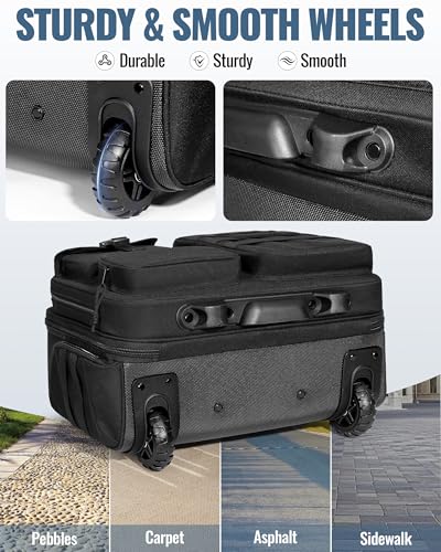 Rolling Tactical Messenger Bag, 17.3 Inch Briefcase with Wheels