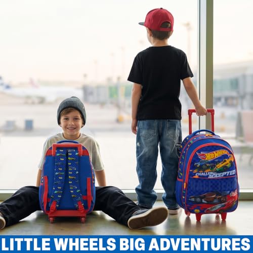 Get Trend Hot Wheels Boys 2-in-1 Rolling Luggage Bag with Wheels, 20.5 in - color: Multi Hot Wheels